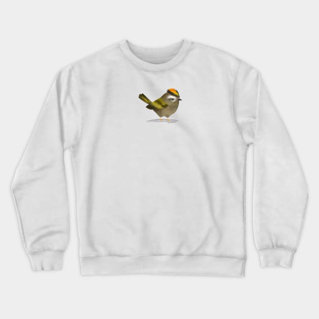 Golden Crowned Kinglet Bird Crewneck Sweatshirt by julianamotzko